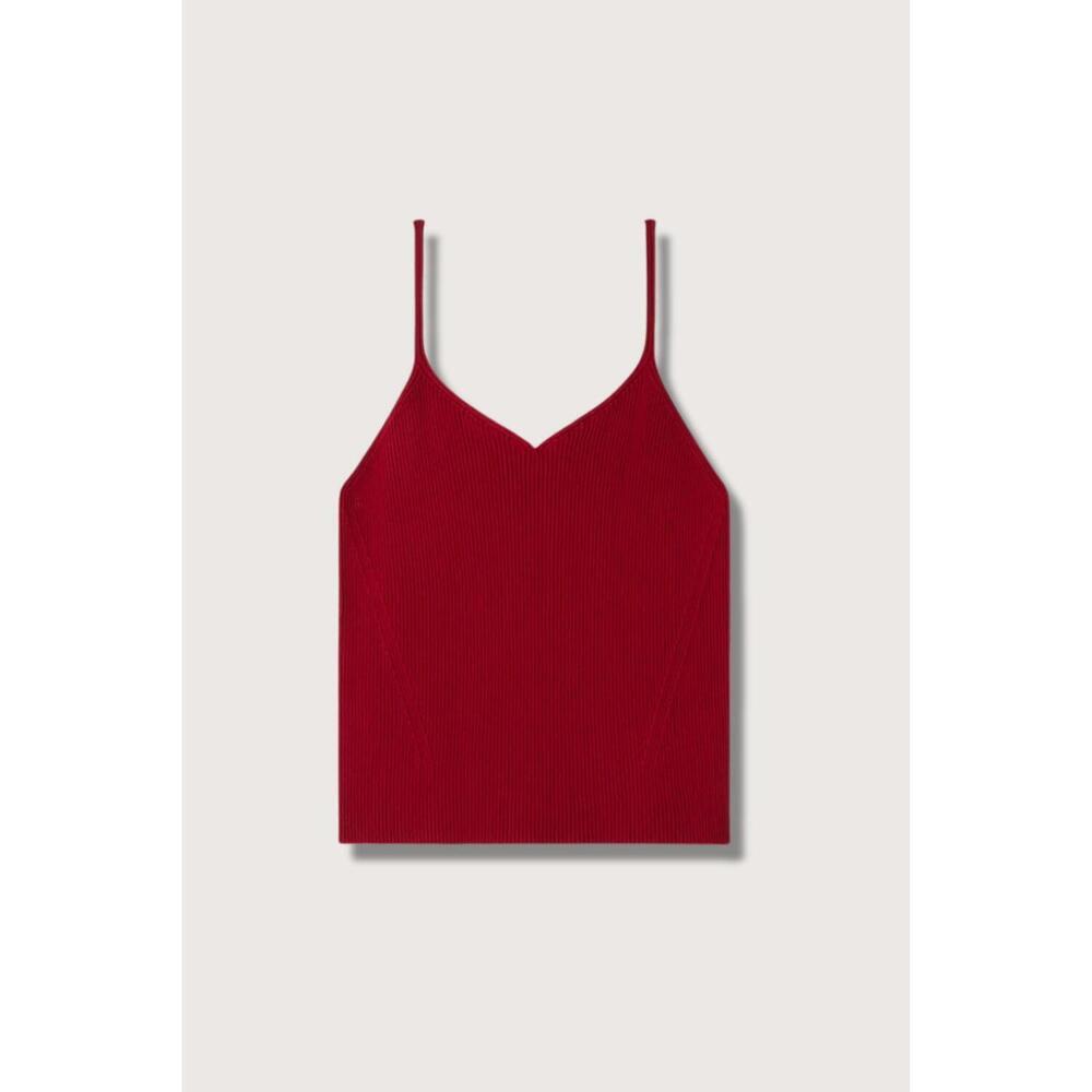 NEW CFCL women's portrait cami top in maroon red